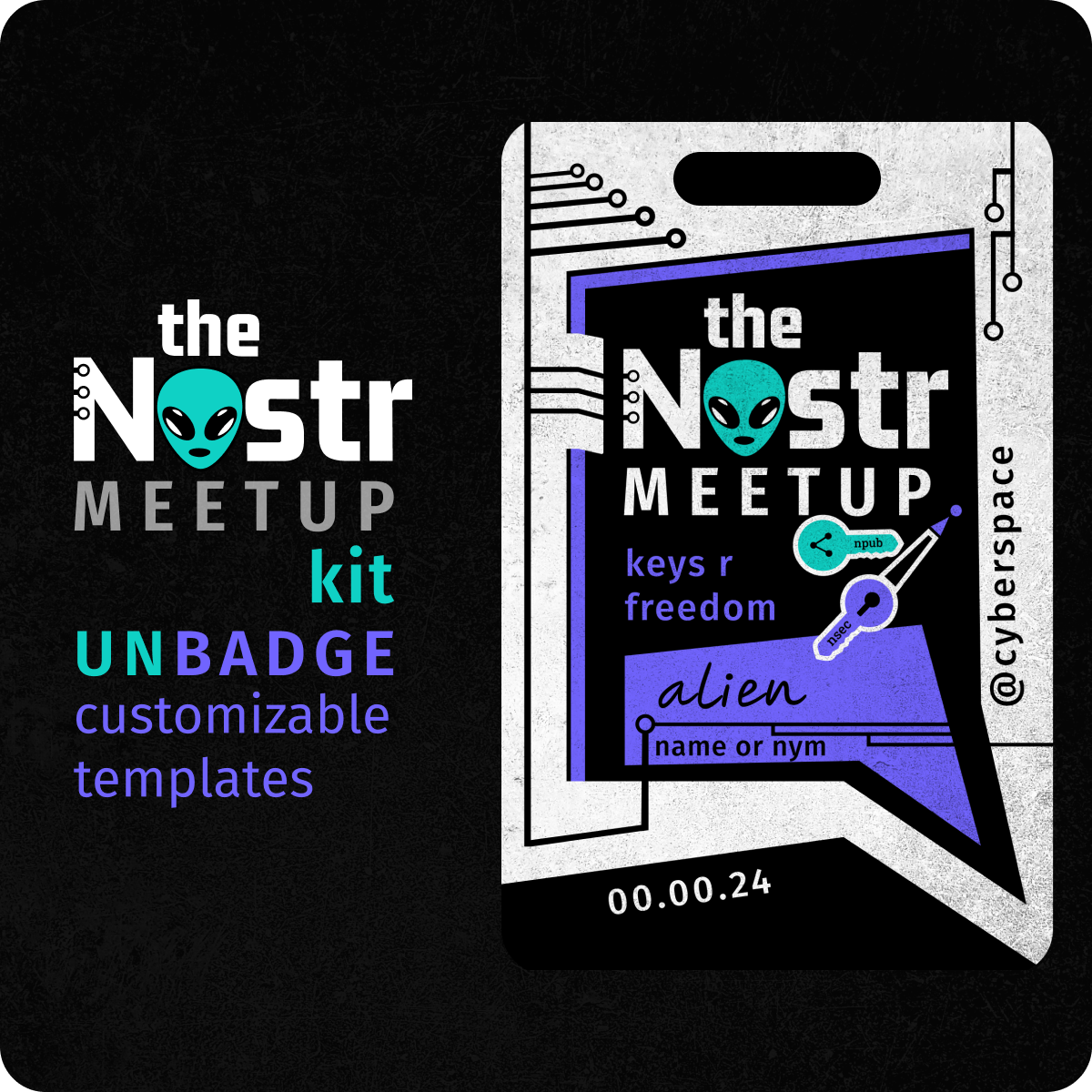 the nostr meetup kit unbadge and lanyards templates