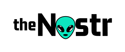 alien nostr logo, background transparent, letters black